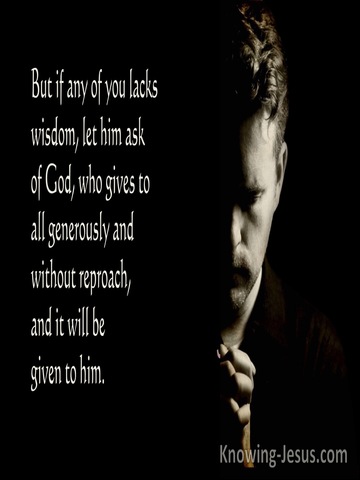 James 1:5 Lack Wisdom Then Seek God (black)